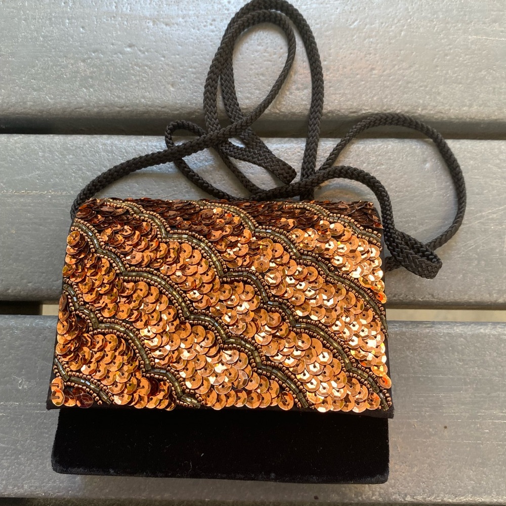 Small Sequin Bag Copper/Black